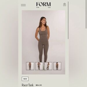 NWOT FORM Racer Tank, Walnut, Small